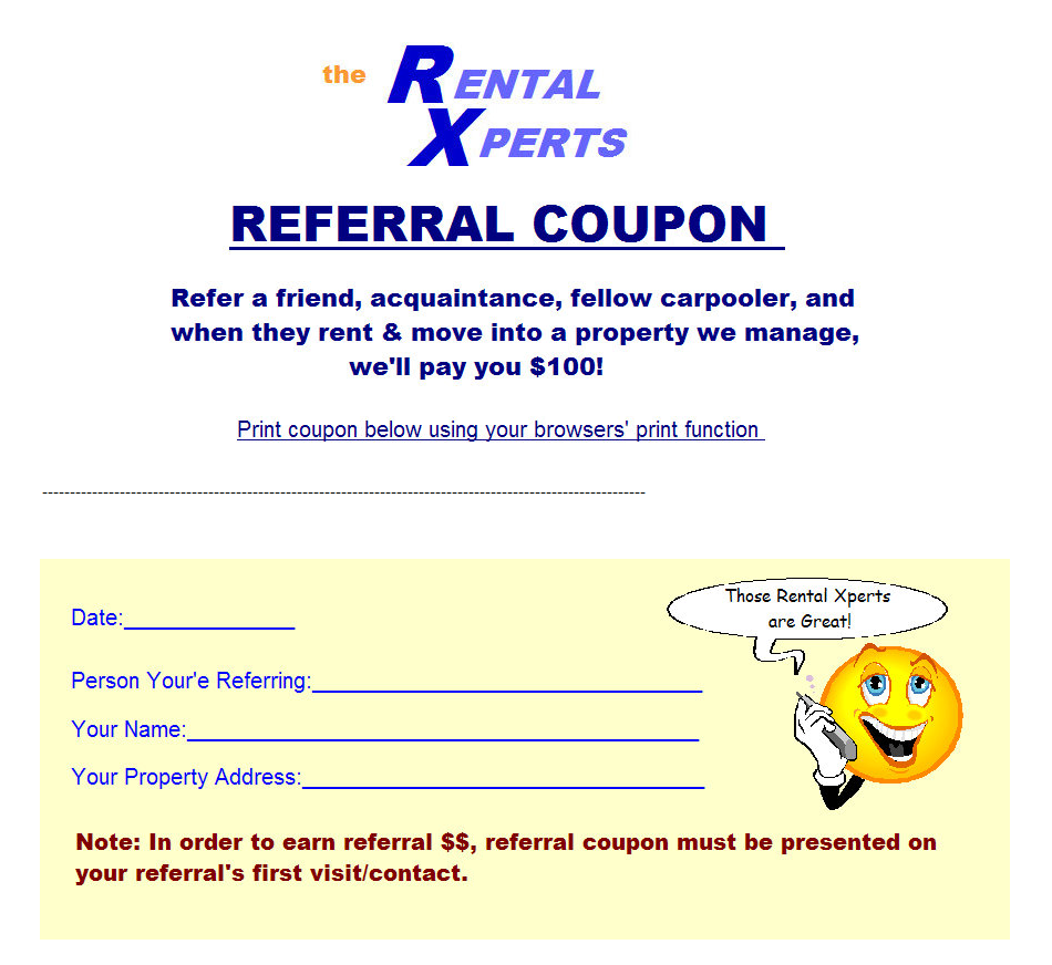 Referral Coupon The Rental Xperts